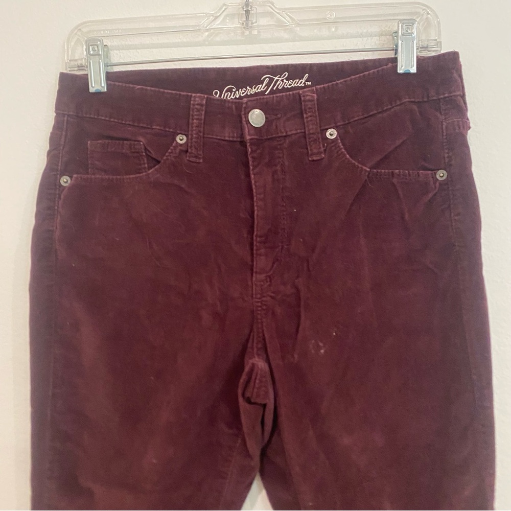 Universal Thread Skinny Corduroy Pants in Deep Burgundy - Picture 2 of 5